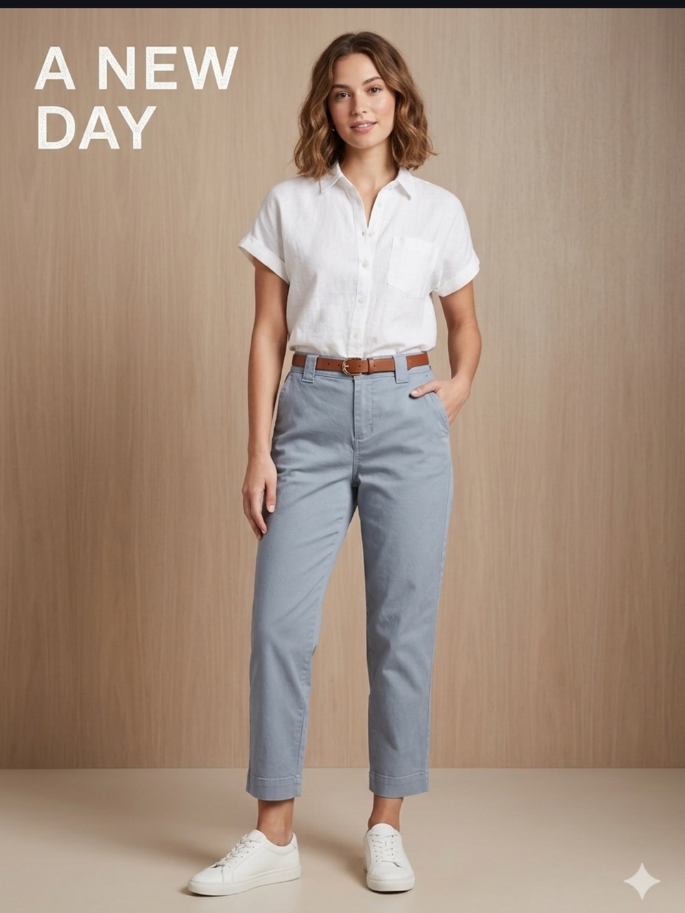 3/20 A new Day ladies sz 8 cropped ankle chino pants. slate blue